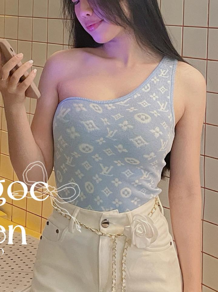 áo lệch vai LV xanh-duoc-ban-tai-Tediel -  thuê đồ