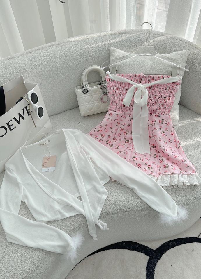 Set đầm hoa + áo khoác -duoc-ban-tai-Nilasa Boutique