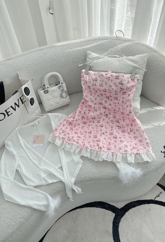 Set đầm hoa + áo khoác -duoc-ban-tai-Nilasa Boutique