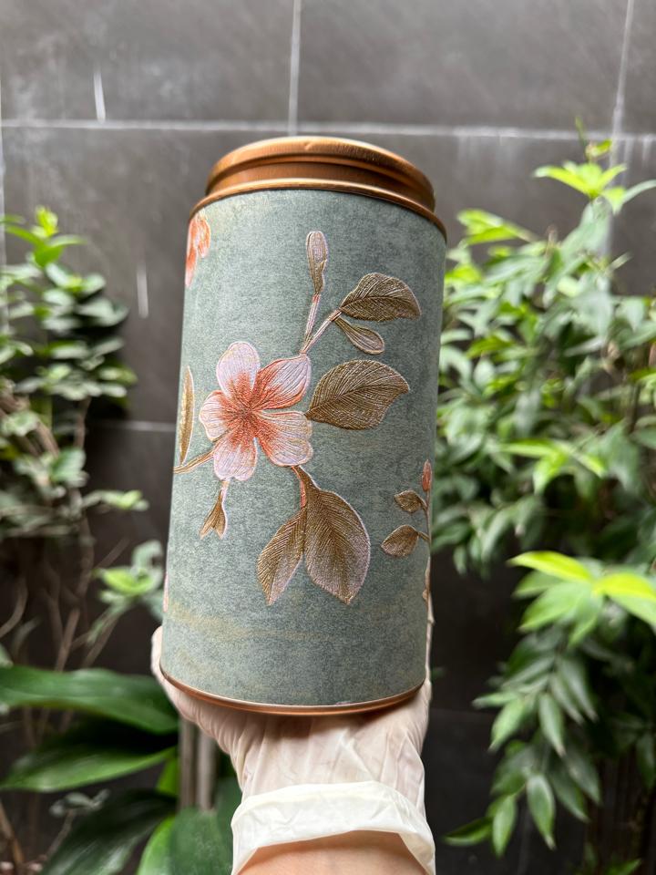 Tròn 200g xanh rêu hoa nổi -duoc-ban-tai-Phụ kiện cưới hỏi Hà Anh