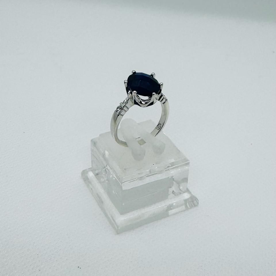 Nhẫn Đá Topaz Xanh Dương Đen S14-duoc-ban-tai-Kim Cường Jewelry