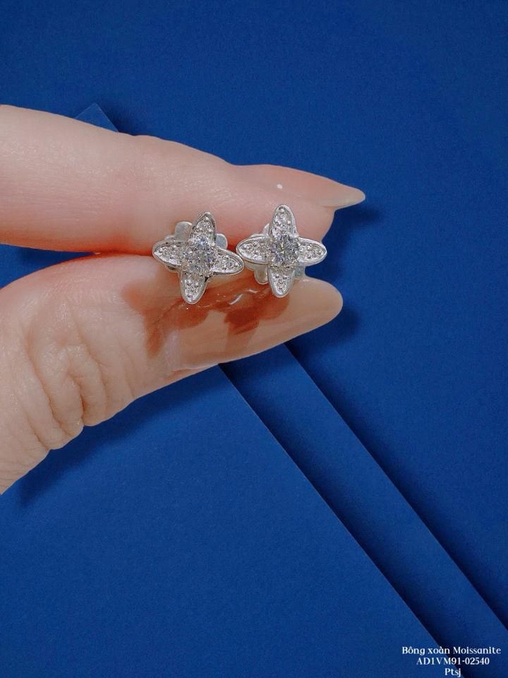 Bông Xoàn Moissanite Hoa 4 Cánh PT-H75401-duoc-ban-tai-Kim Cường Jewelry