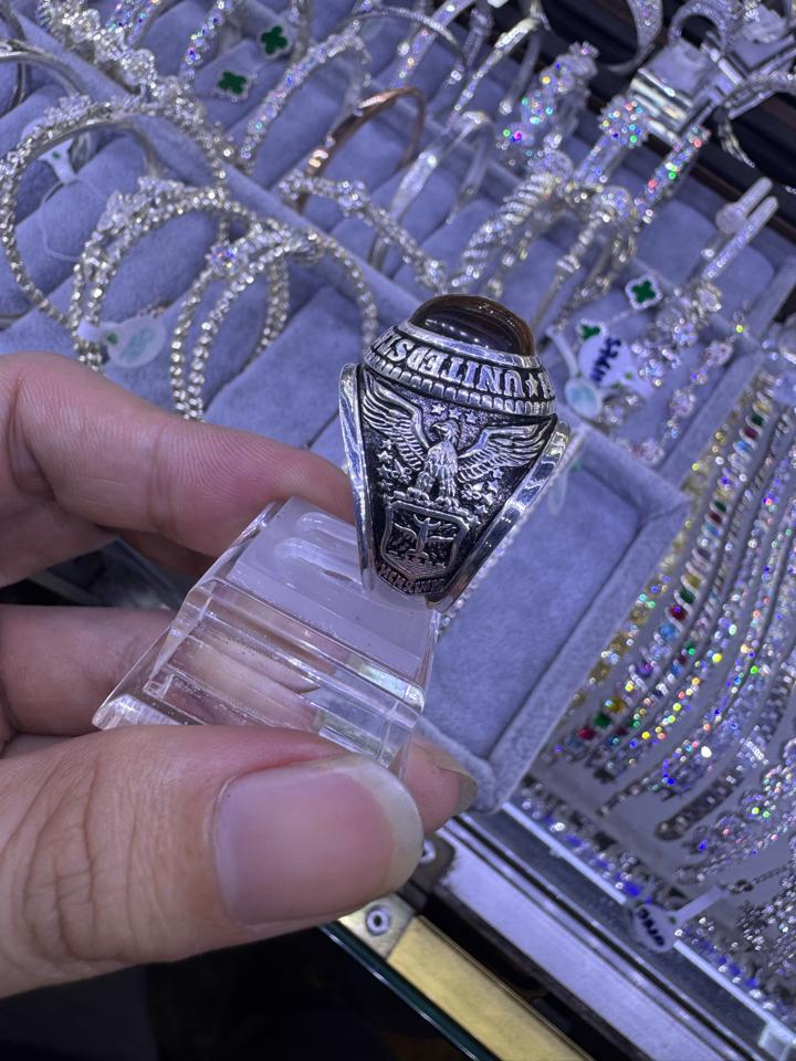 Nhẫn Mỹ Đá Mắt Hổ N20 PT-790909-duoc-ban-tai-Kim Cường Jewelry