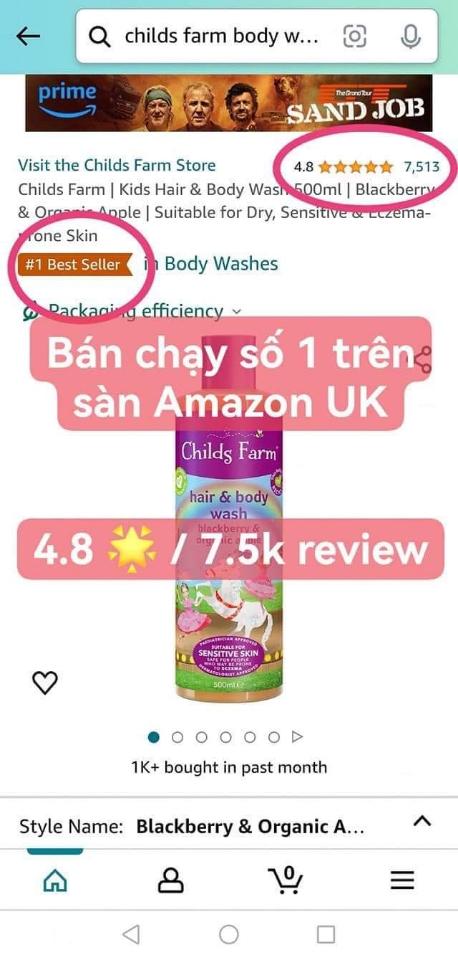 Sữa tắm & gội cho bé Childs Farm UK-duoc-ban-tai-Phương Thuý Store