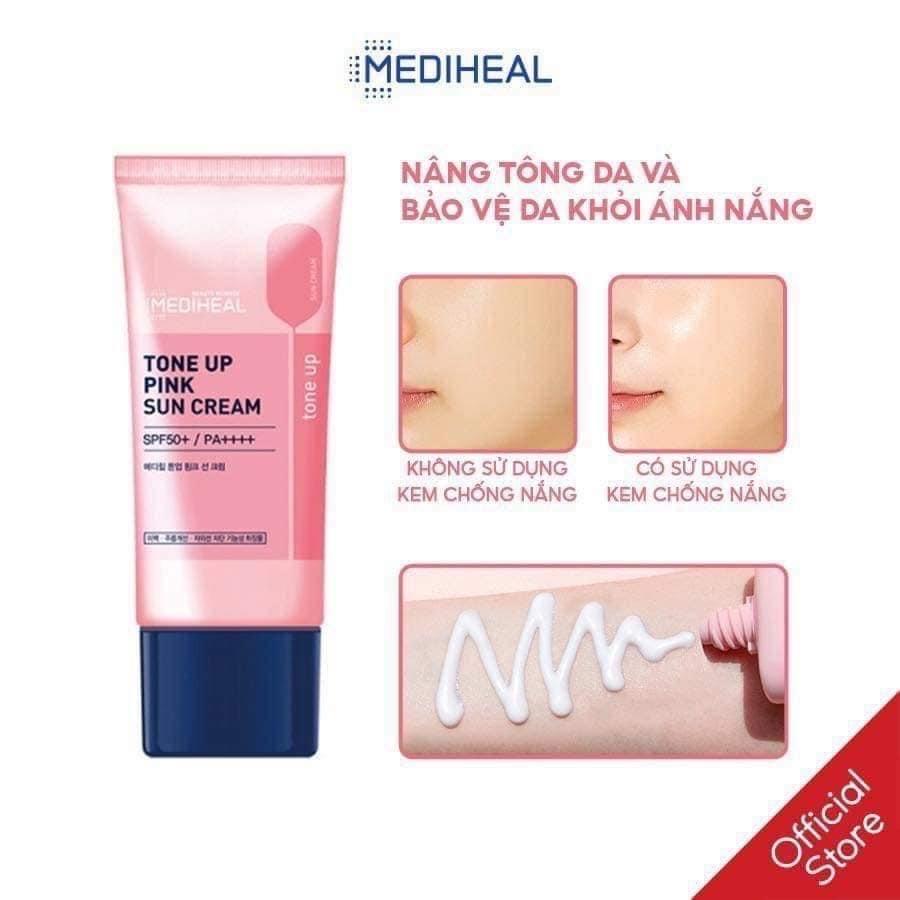 KEM CHỐNG NẮNG MEDIHEAL TONE UP PINK LIGHT SUN CREAM 45ml-duoc-ban-tai-UMEE COSMETICS - MAHHA CLOSET