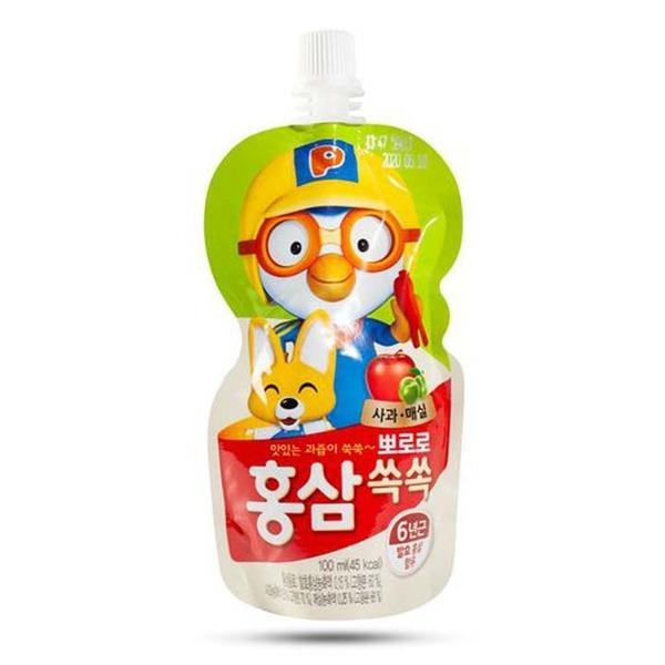 NƯỚC UỐNG HỒNG SÂM TRÁI CÂY PORORO HÀN QUỐC 100ML 3Y+-duoc-ban-tai-BỐNG XINH 135 QUY HOÁ