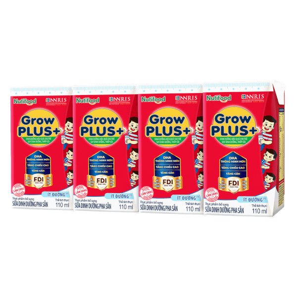 Sữa GrowPLUS+ 110ml Ít đường (lốc 4 hộp) - 12 lốc-duoc-ban-tai-BỐNG XINH 135 QUY HOÁ