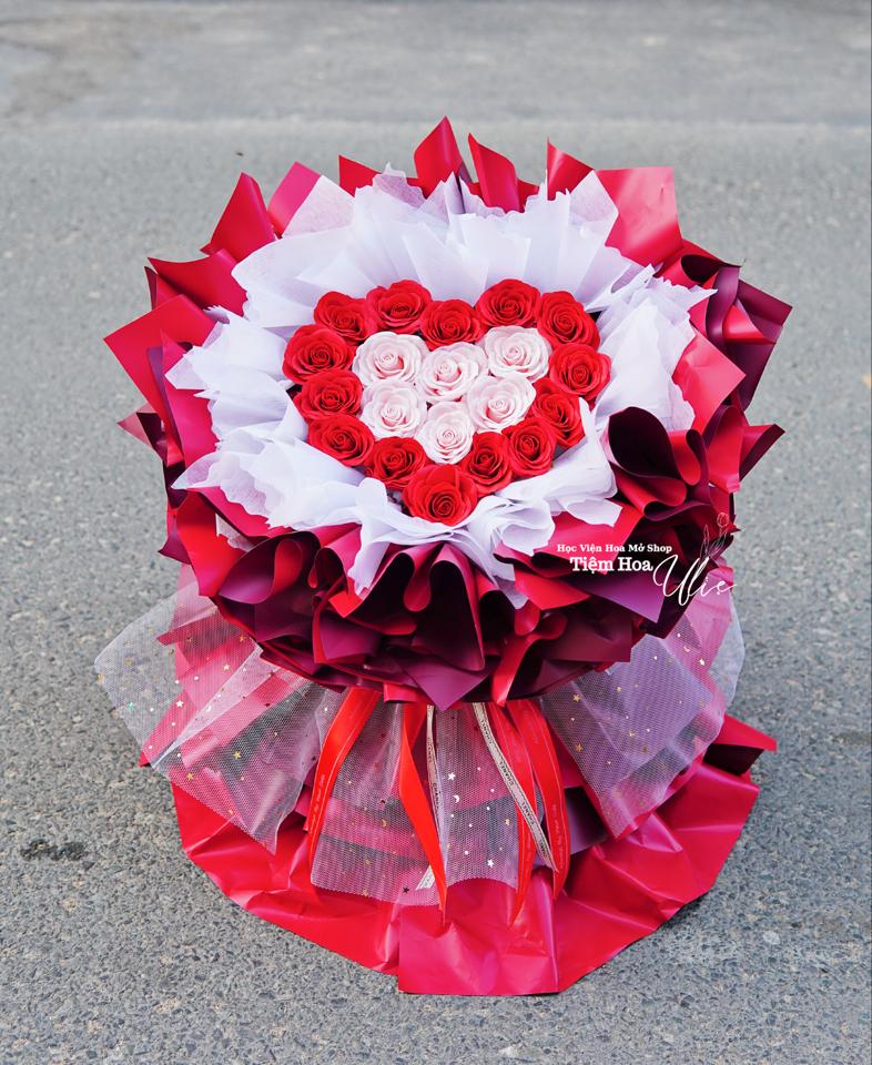 Hoa công chúa trái tim 25bong Nhuỵ xoắn cao cấp-duoc-ban-tai-Ulieshop flowers