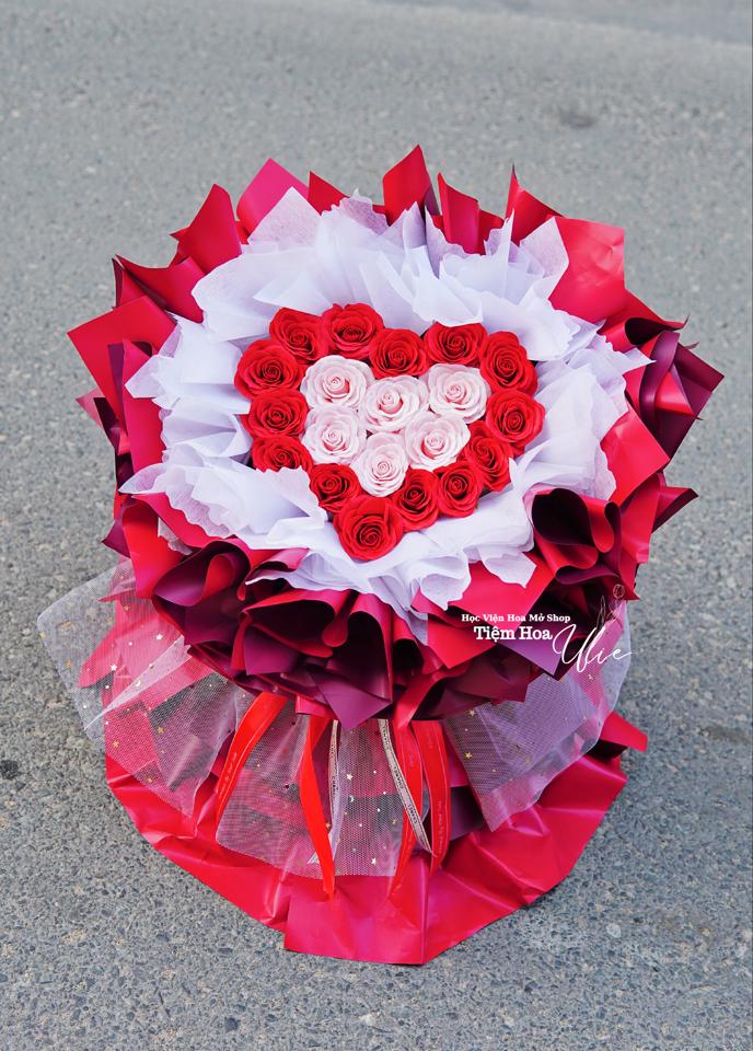 Hoa công chúa trái tim 25bong Nhuỵ xoắn cao cấp-duoc-ban-tai-Ulieshop flowers