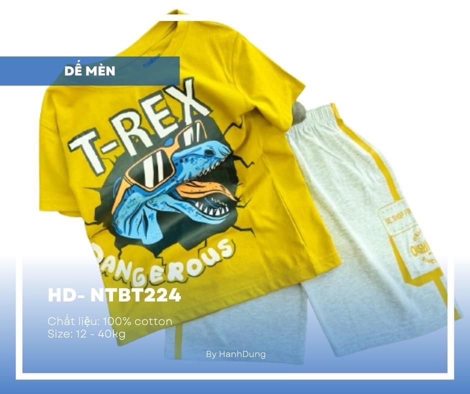 Bộ ngắn tay Oishkoishs T-Rex -duoc-ban-tai-DẾ MÈN - QUẦN ÁO TRẺ EM