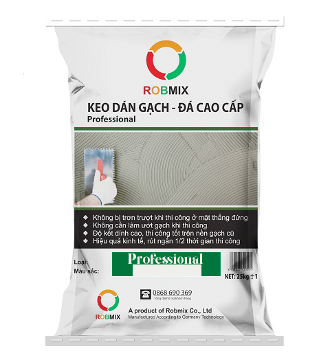 Keo dán gạch cao cấp - Robmix Professional 25Kg-duoc-ban-tai-Keo Giá Rẻ Chi Nhánh Miền Đông