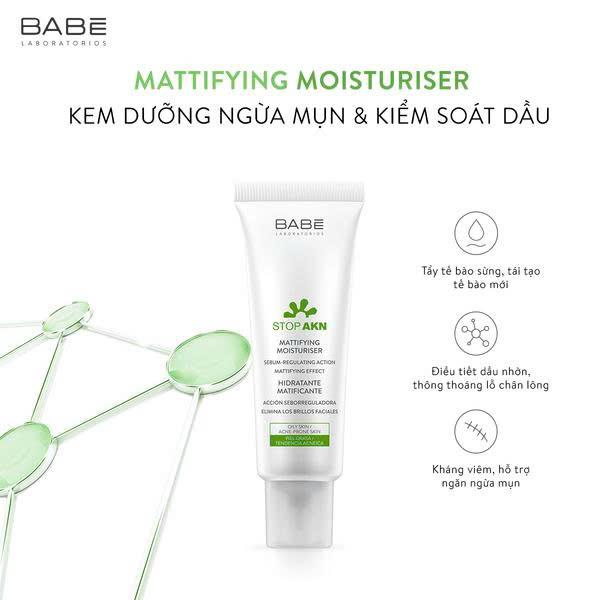 Kem kiềm dầu, mụn Babe mattifying Moisturizing 50ml-duoc-ban-tai-Thẩm mỹ da Bs.Loan