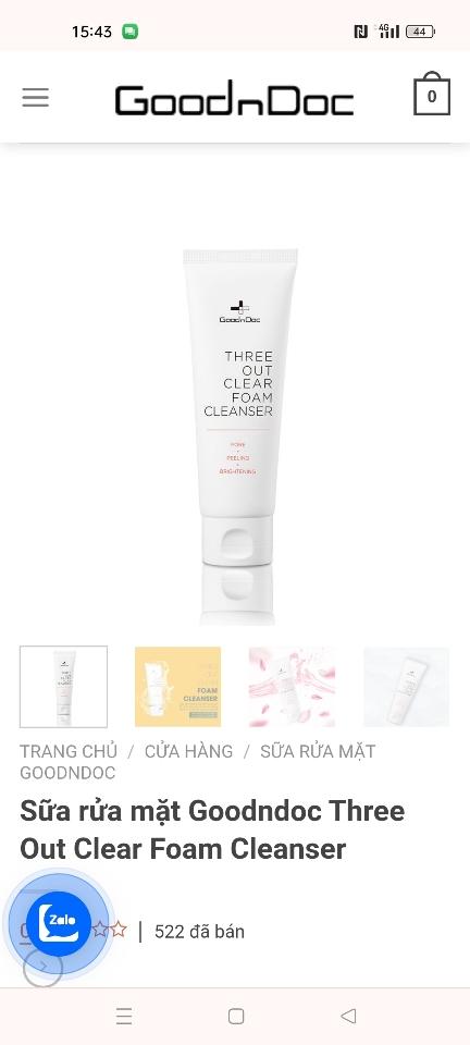Sữa rửa mặt Goodndoc Three Out Clear Foam Cleanser 125ml (Hàn) -duoc-ban-tai-Thẩm mỹ da Bs.Loan