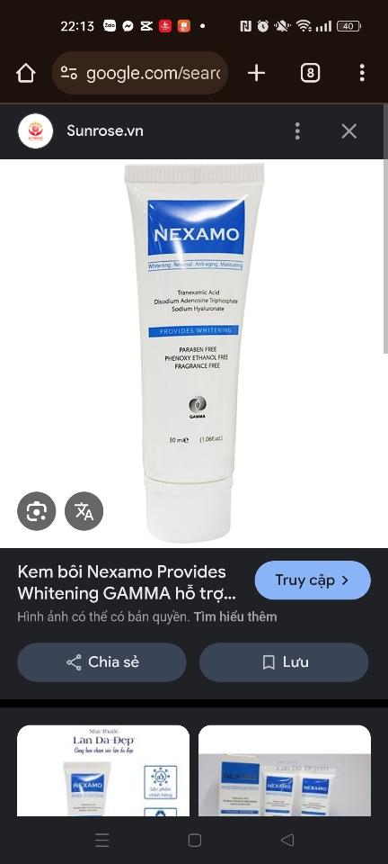 Nexamo cream 30ml trắng sáng, mờ thâm nám-duoc-ban-tai-Thẩm mỹ da Bs.Loan