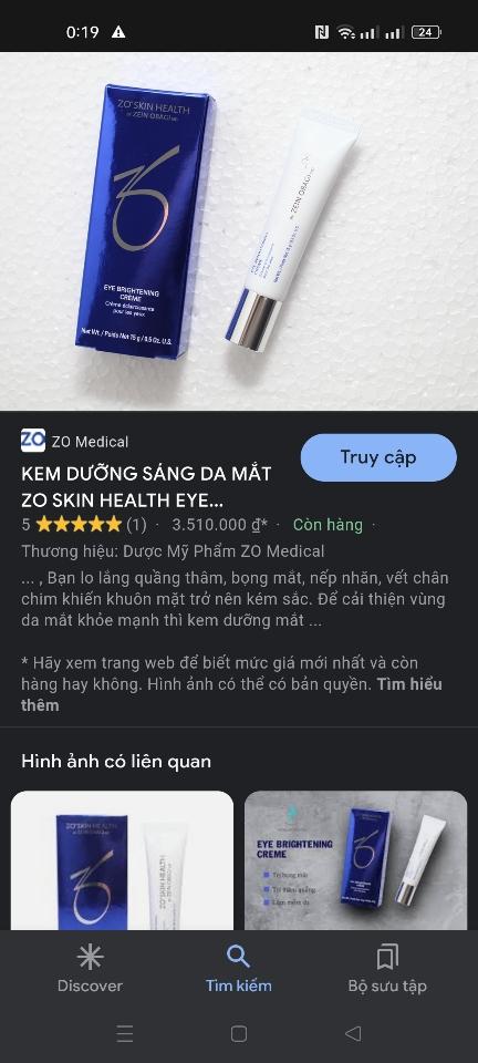 kem mắt eye brightening cream Zo 15g-duoc-ban-tai-Thẩm mỹ da Bs.Loan