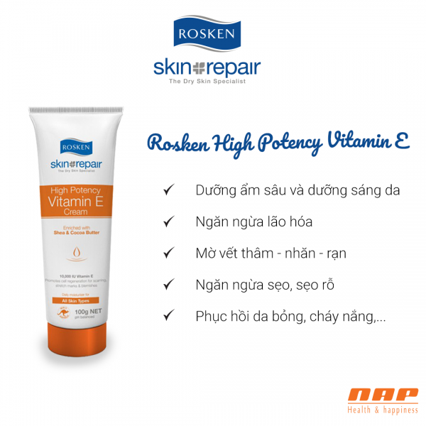 Kem dưỡng giảm nứt mờ sẹo Rosken High Potency Vitamin E 10,000IU-duoc-ban-tai-Thẩm mỹ da Bs.Loan