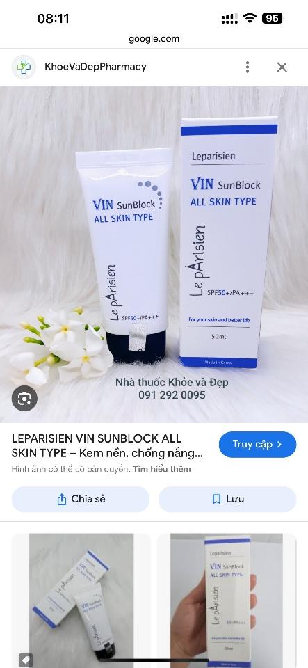 Kem chống nắng Leparisien 50ml (Hàn Quốc)-duoc-ban-tai-Thẩm mỹ da Bs.Loan