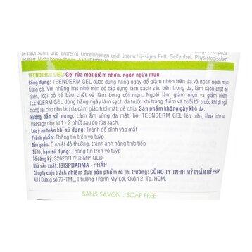 SRM iSiS Teen Derm Gel - Giảm Nhờn Và Ngăn Ngừa Mụn 150ml -duoc-ban-tai-Thẩm mỹ da Bs.Loan