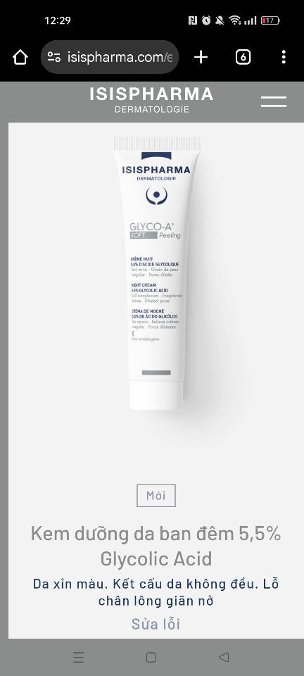 Kem dưỡng da ban đêm 5,5% Glycolic Acid 30ml-duoc-ban-tai-Thẩm mỹ da Bs.Loan