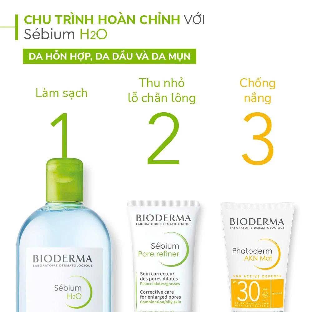 Nước Tẩy Trang Bioderma Dành Cho Da Dầu & Hỗn Hợp 100ml Sébium H2O-duoc-ban-tai-Thẩm mỹ da Bs.Loan