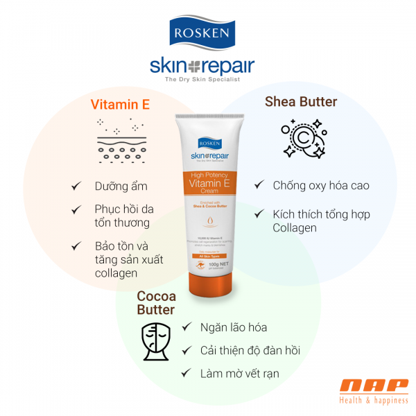 Kem dưỡng giảm nứt mờ sẹo Rosken High Potency Vitamin E 10,000IU-duoc-ban-tai-Thẩm mỹ da Bs.Loan