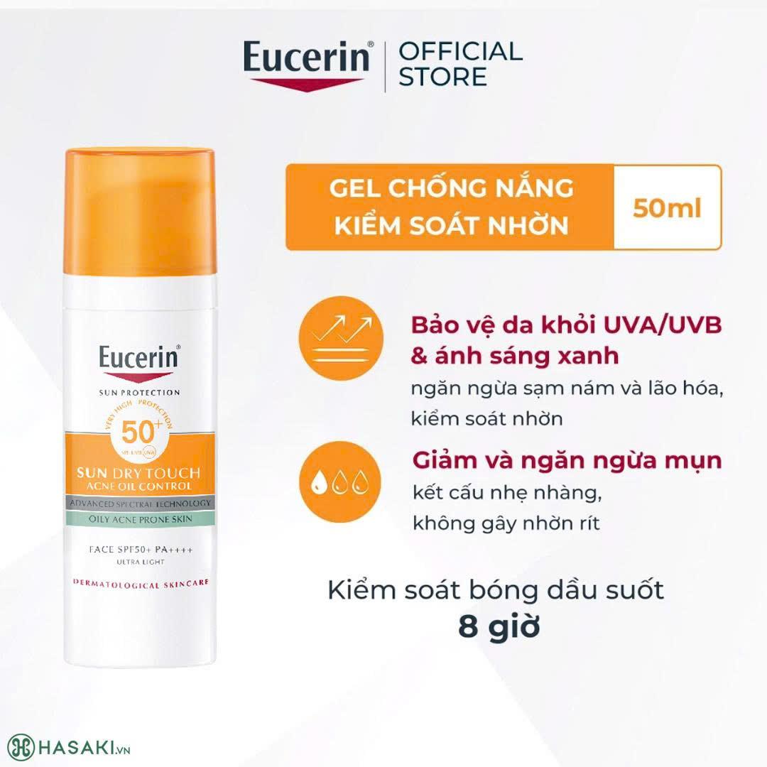 Kem Chống Nắng Eucerin Kiềm Dầu (Có Màu) 50ml Sun Dry Touch CC Oil Control SPF 50+-duoc-ban-tai-Thẩm mỹ da Bs.Loan