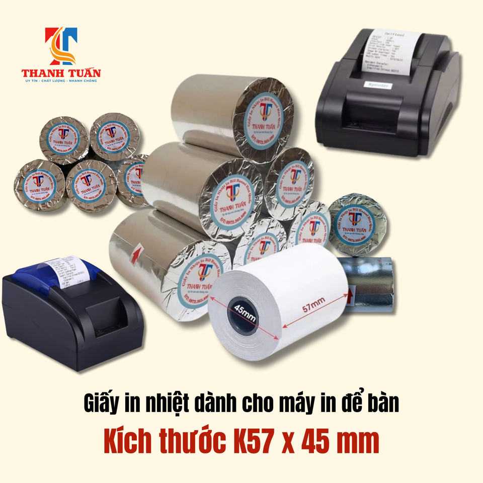 Giây In Nhiêt Khổ 57x45mm, Giấy Có Bọc Bạc-duoc-ban-tai-Thanh Tuấn Shop