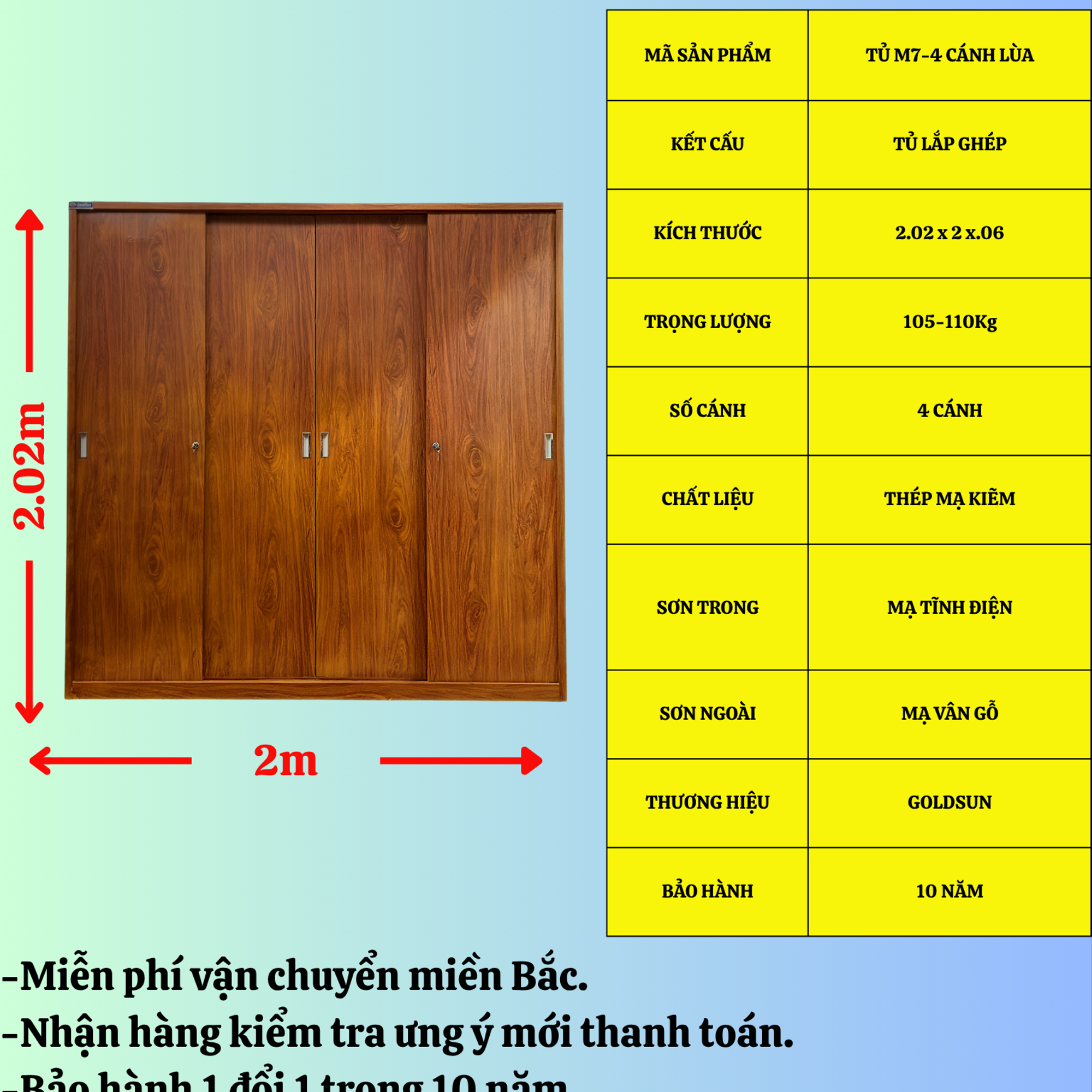 Tủ M5-4 cánh lùa-duoc-ban-tai-GOLDSUN - TỦ THÉP, GIƯỜNG THÉP, BÀN HỌC THÉP VÂN GỖ