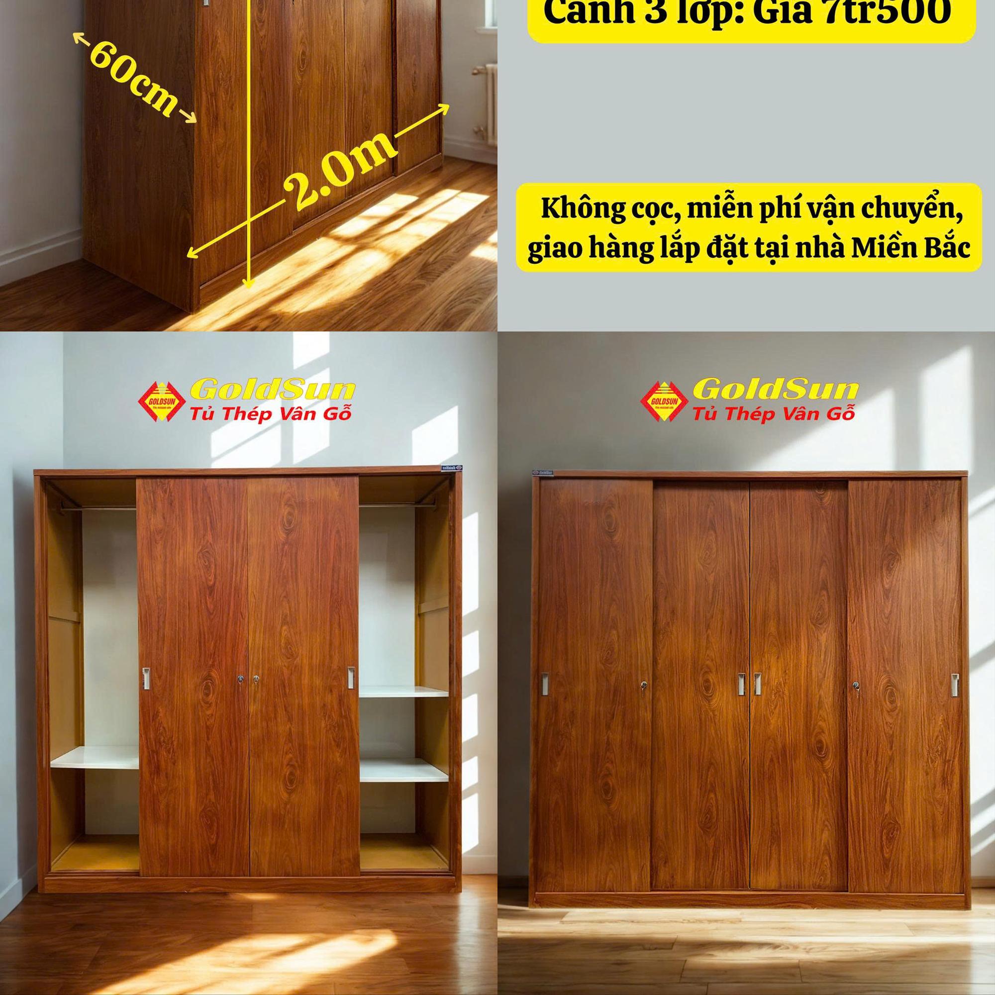 Tủ M5-4 cánh lùa-duoc-ban-tai-GOLDSUN - TỦ THÉP, GIƯỜNG THÉP, BÀN HỌC THÉP VÂN GỖ