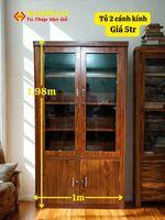 Tủ 2 cánh kính-duoc-ban-tai-GOLDSUN - TỦ THÉP, GIƯỜNG THÉP, BÀN HỌC THÉP VÂN GỖ