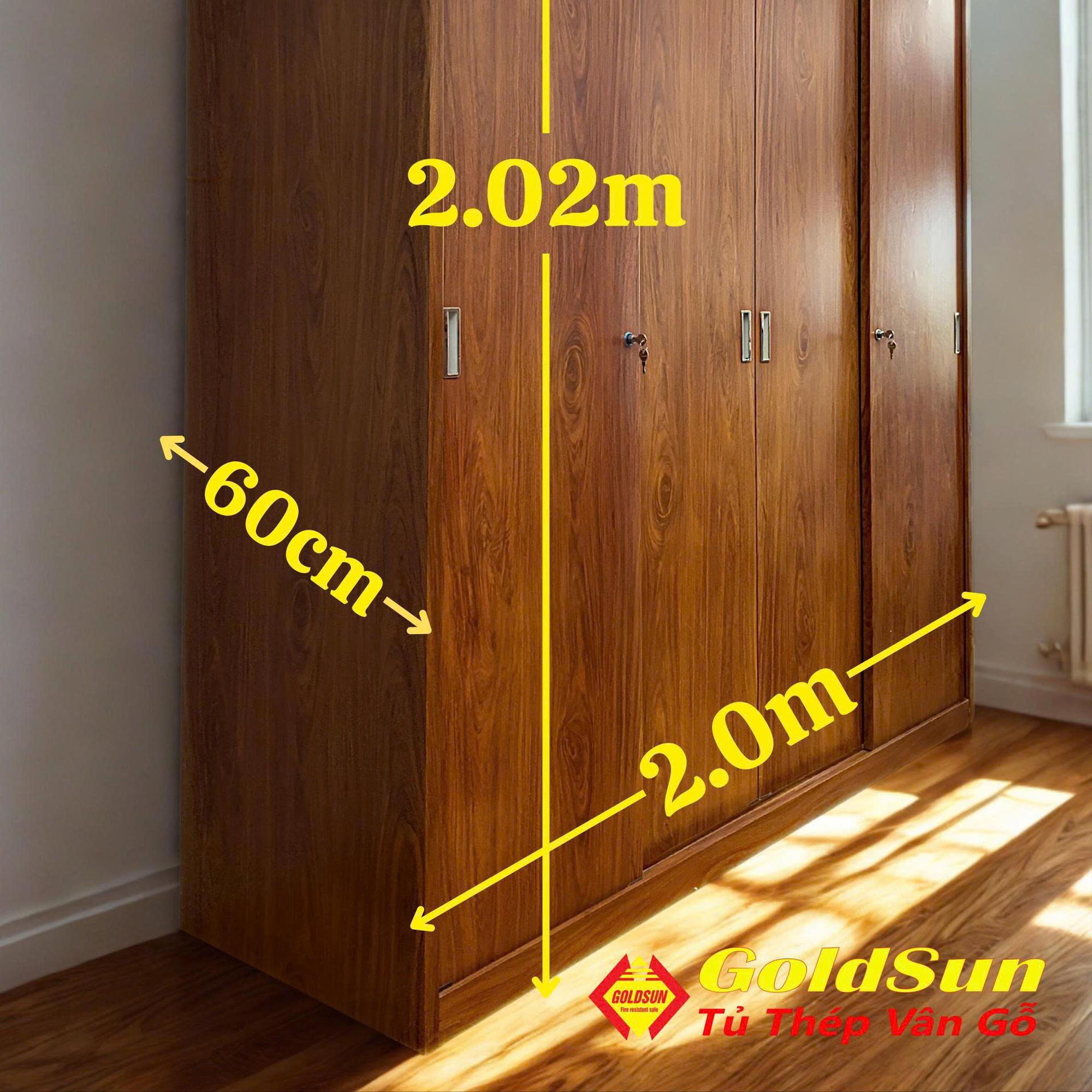 Tủ M5-4 cánh lùa-duoc-ban-tai-GOLDSUN - TỦ THÉP, GIƯỜNG THÉP, BÀN HỌC THÉP VÂN GỖ