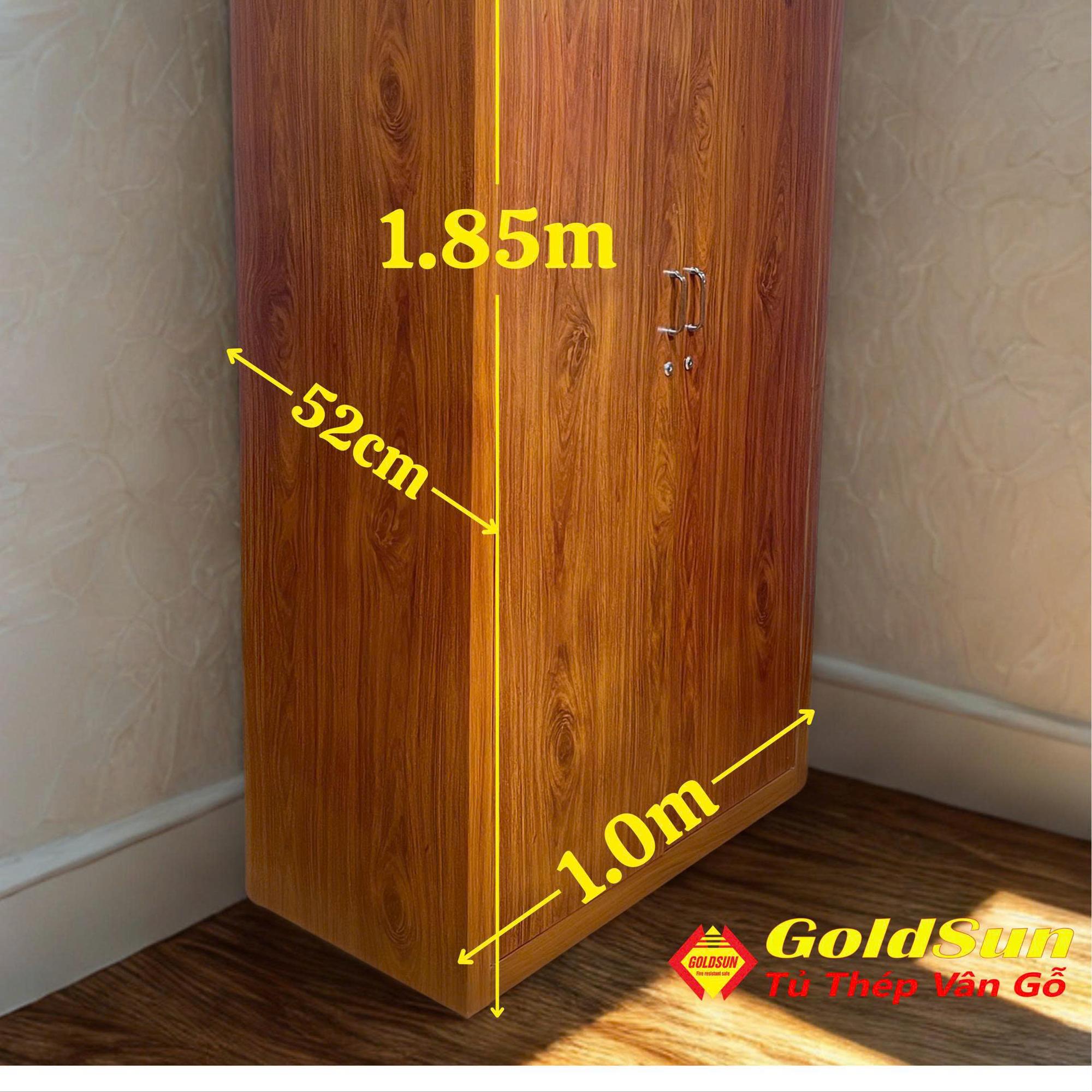 Tủ M5-2 cánh phẳng 1m-duoc-ban-tai-GOLDSUN - TỦ THÉP, GIƯỜNG THÉP, BÀN HỌC THÉP VÂN GỖ