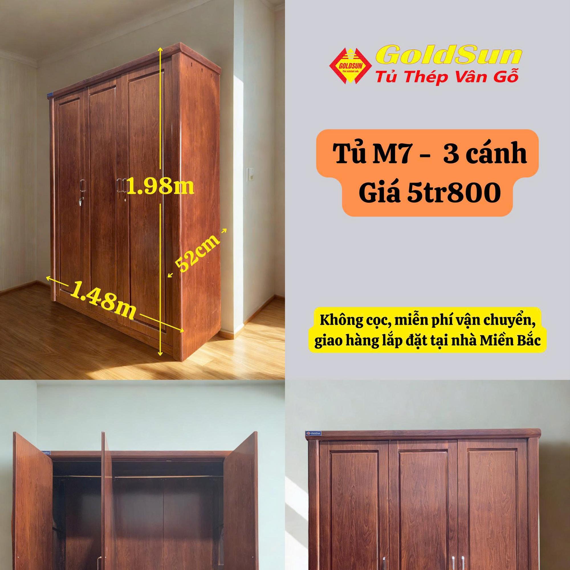 Tủ M7-3 cánh-duoc-ban-tai-GOLDSUN - TỦ THÉP, GIƯỜNG THÉP, BÀN HỌC THÉP VÂN GỖ
