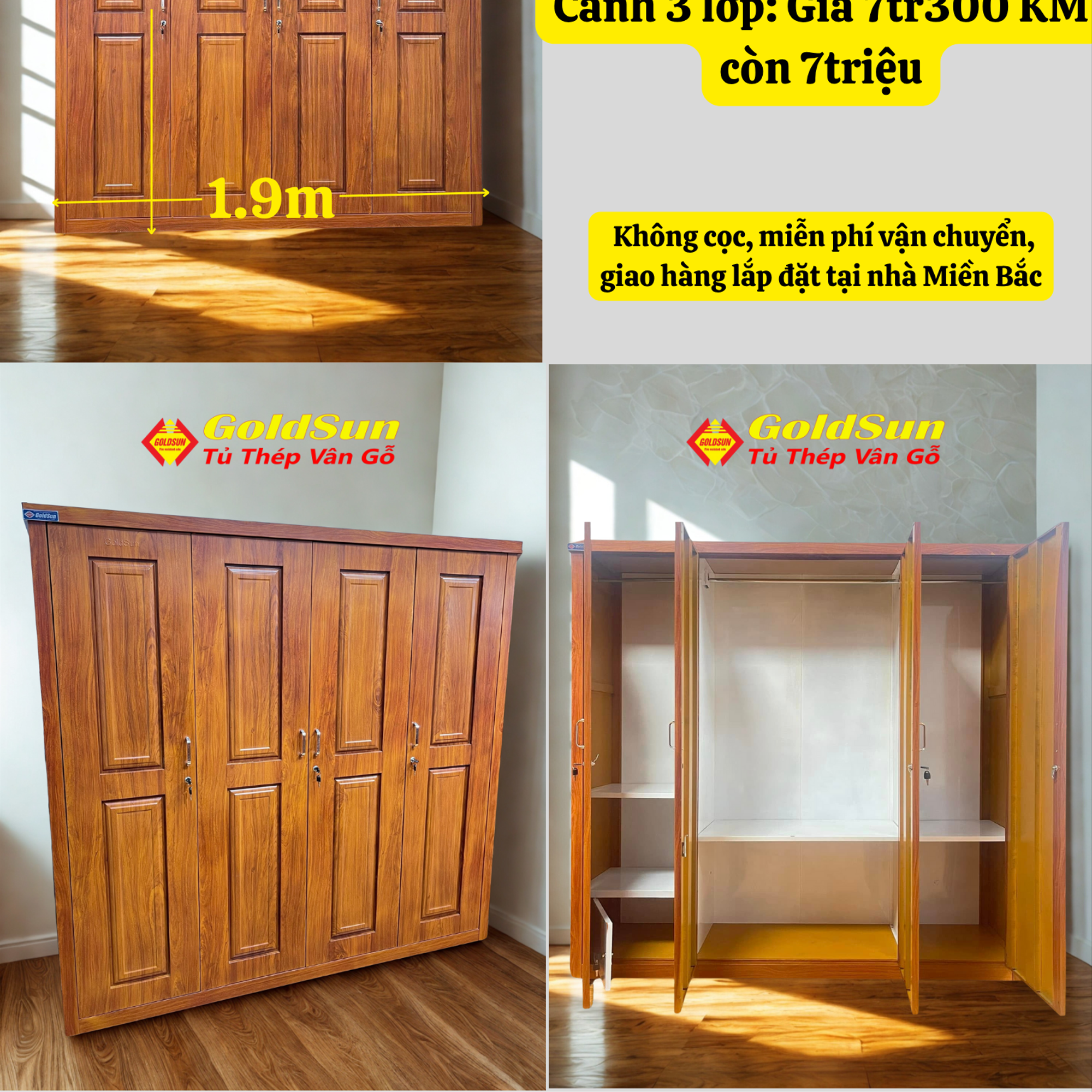 Tủ M5-4 cánh huỳnh-duoc-ban-tai-GOLDSUN - TỦ THÉP, GIƯỜNG THÉP, BÀN HỌC THÉP VÂN GỖ