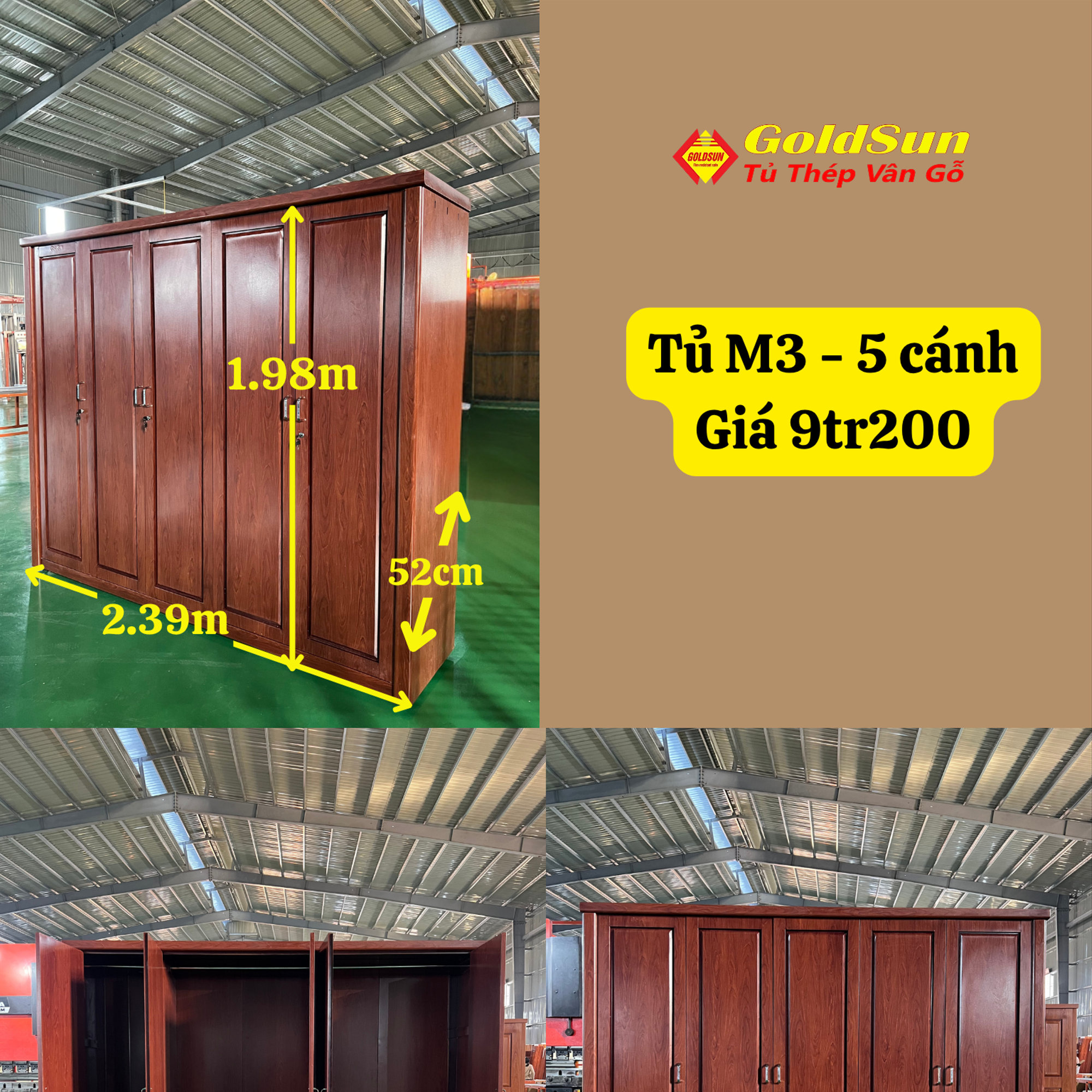 Tủ M7-5 cánh-duoc-ban-tai-GOLDSUN - TỦ THÉP, GIƯỜNG THÉP, BÀN HỌC THÉP VÂN GỖ