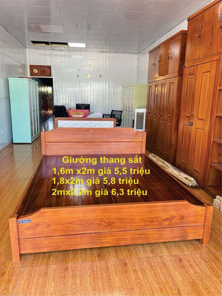 Giường thép chân cao không đệm 1,6x2m-duoc-ban-tai-GOLDSUN - TỦ THÉP, GIƯỜNG THÉP, BÀN HỌC THÉP VÂN GỖ