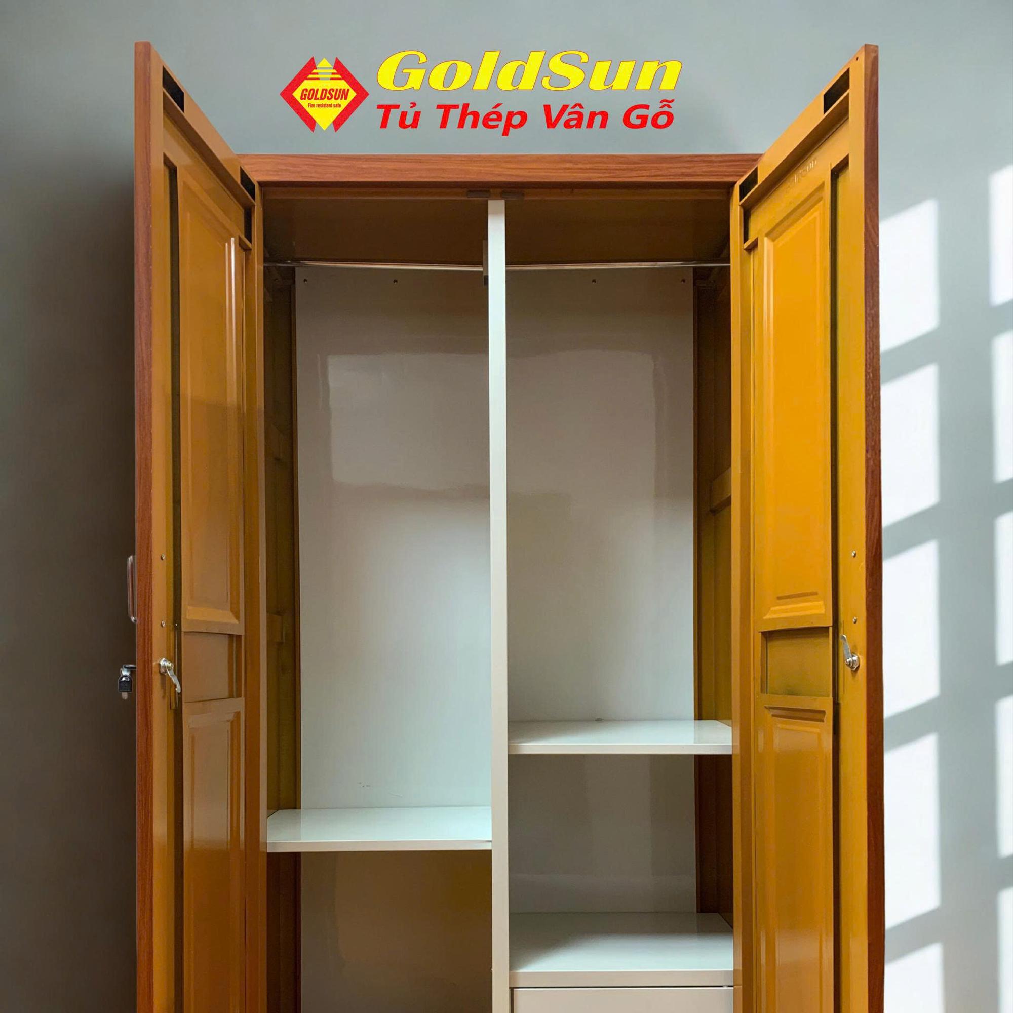 Tủ M5-2 cánh phẳng 1m2-duoc-ban-tai-GOLDSUN - TỦ THÉP, GIƯỜNG THÉP, BÀN HỌC THÉP VÂN GỖ