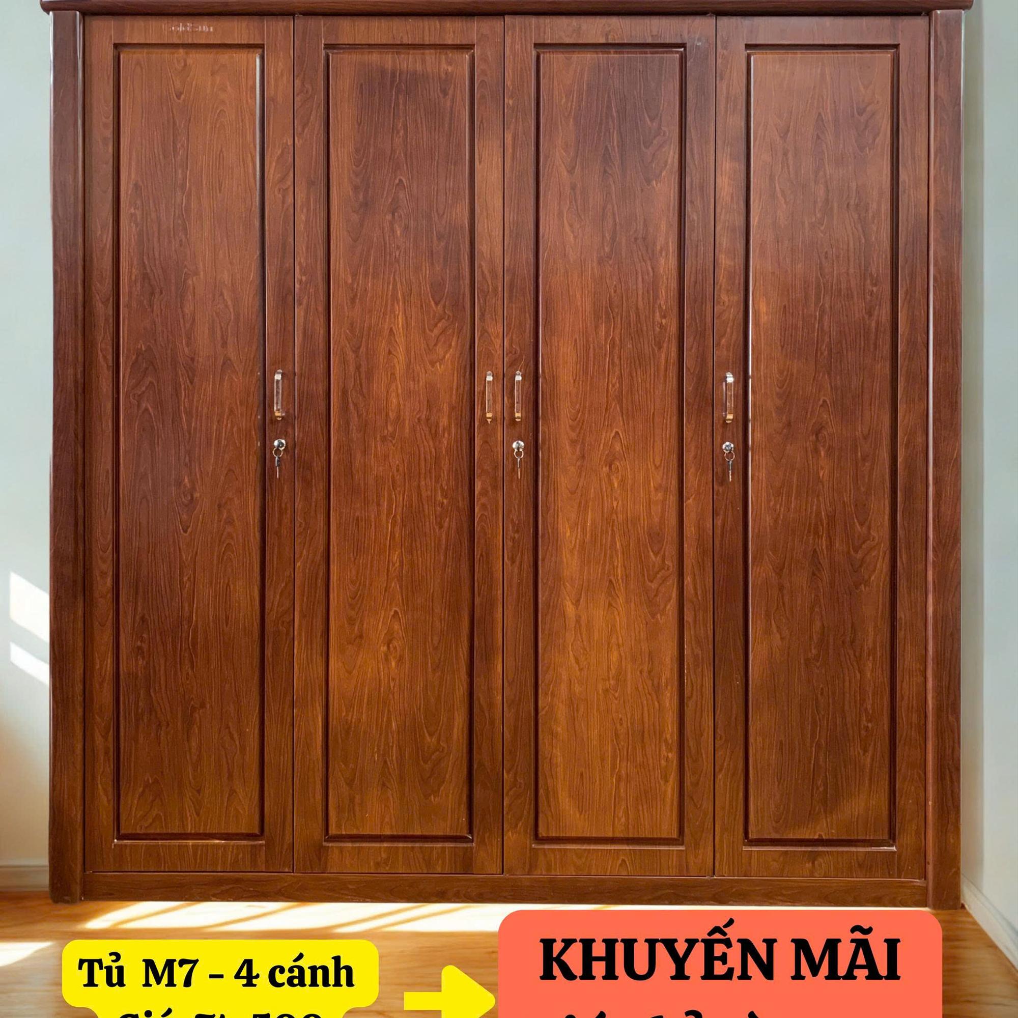 Tủ M7-4 cánh-duoc-ban-tai-GOLDSUN - TỦ THÉP, GIƯỜNG THÉP, BÀN HỌC THÉP VÂN GỖ