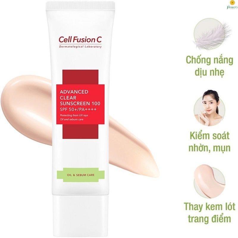 Kem chống nắng kiềm dầu tốt cho da mụn Cell Fusion C Clear -duoc-ban-tai-N.L Shop