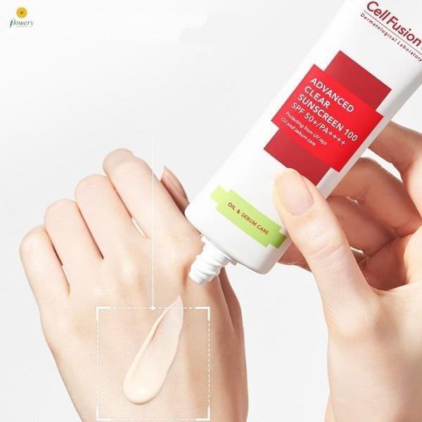 Kem chống nắng kiềm dầu tốt cho da mụn Cell Fusion C Clear -duoc-ban-tai-N.L Shop