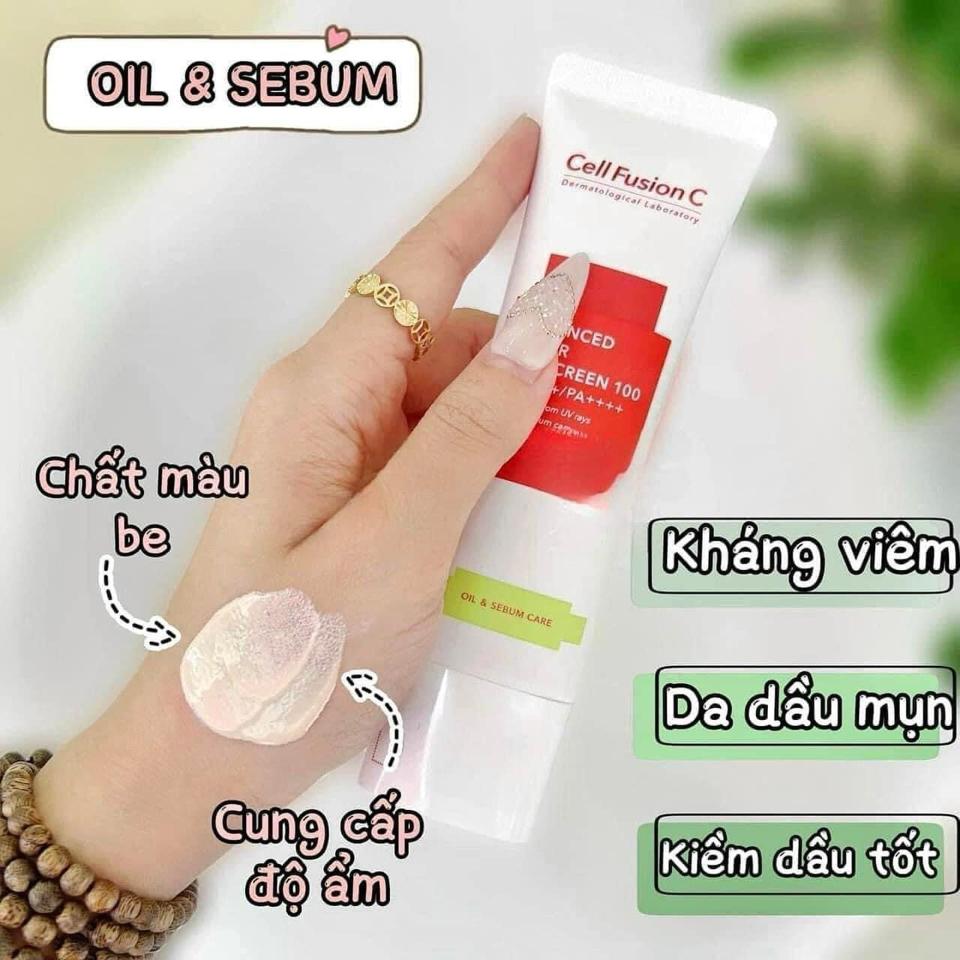 Kem chống nắng kiềm dầu tốt cho da mụn Cell Fusion C Clear -duoc-ban-tai-N.L Shop