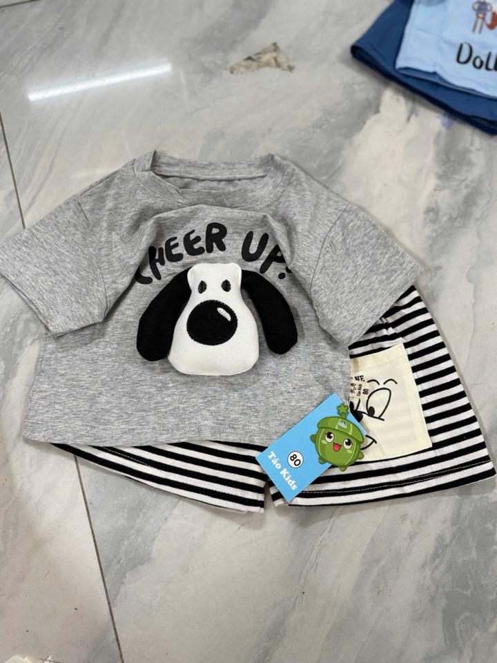 Bộ cún nổi quần sọc đen Táo Kids-duoc-ban-tai-Quỳnh Shop Kids