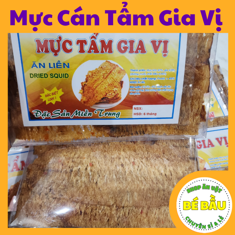Mực cán tẩm gia vị ăn liền 250g-duoc-ban-tai-Ăn Vặt Bé Bầu