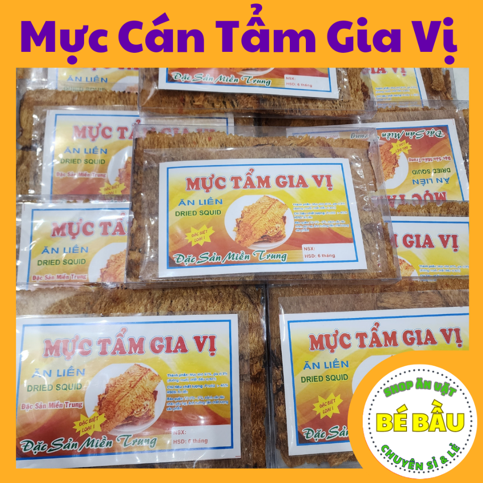 Mực cán tẩm gia vị ăn liền 250g-duoc-ban-tai-Ăn Vặt Bé Bầu