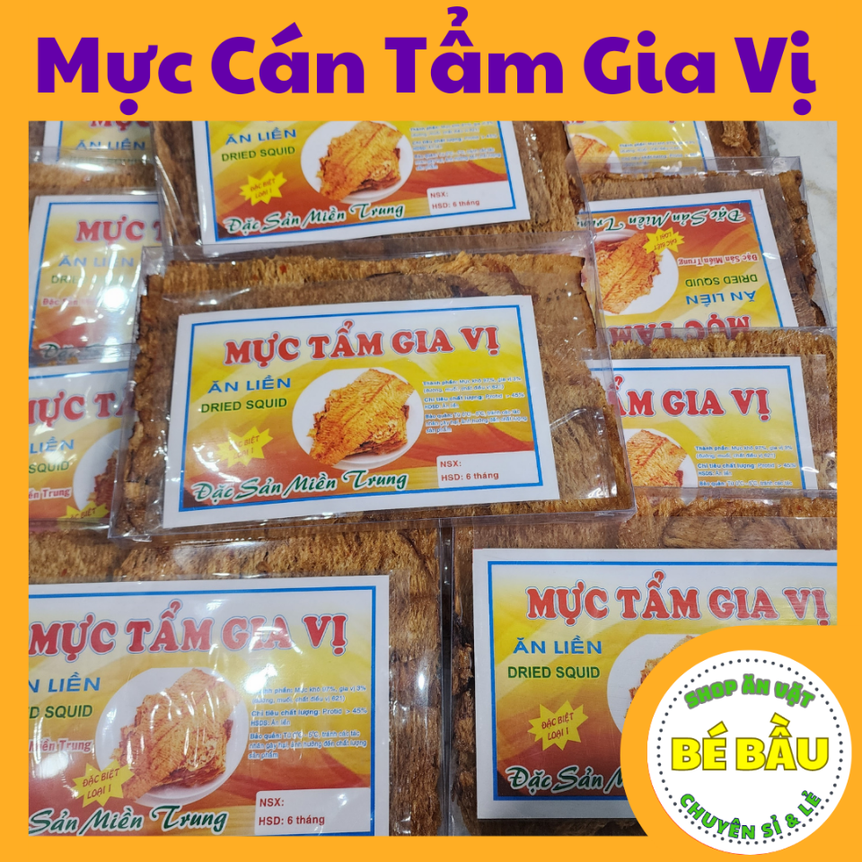 Mực cán tẩm gia vị ăn liền 250g-duoc-ban-tai-Ăn Vặt Bé Bầu