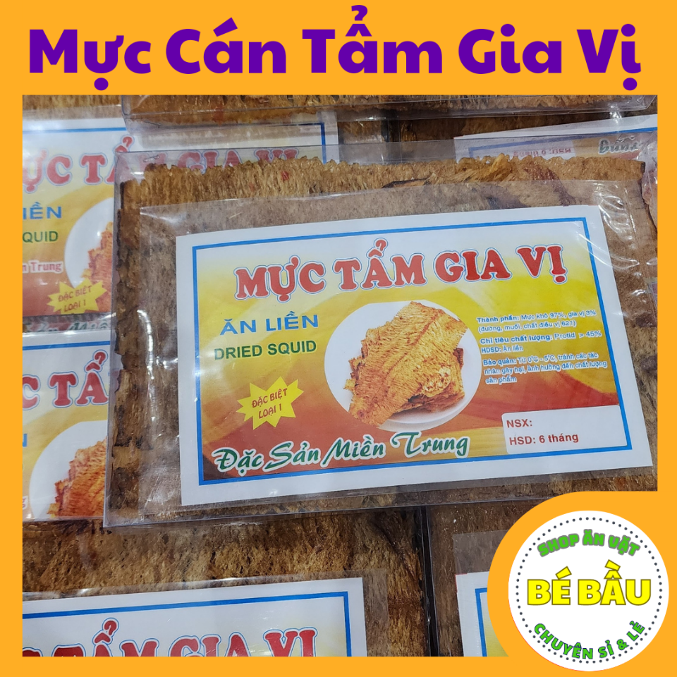 Mực cán tẩm gia vị ăn liền 250g-duoc-ban-tai-Ăn Vặt Bé Bầu