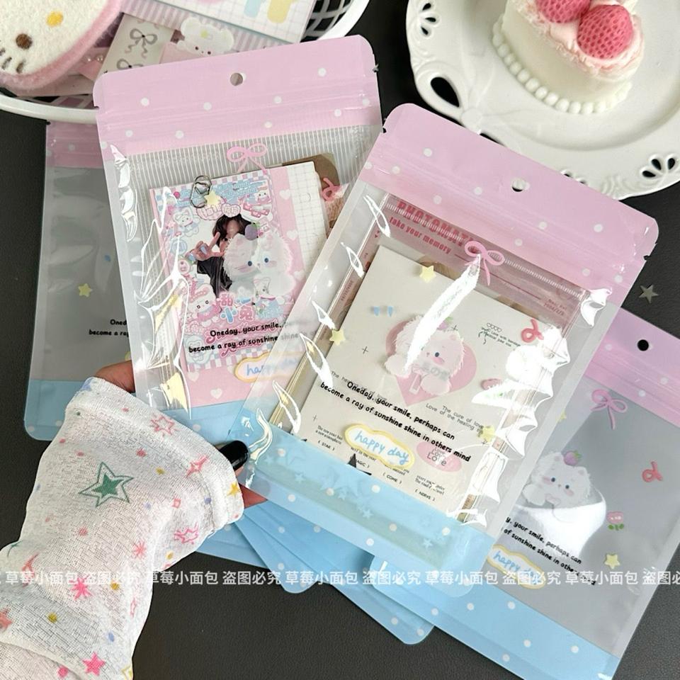 Túi Zip Cún Nơ Hồng Xanh-duoc-ban-tai-Tôm Heo Xứ Quán