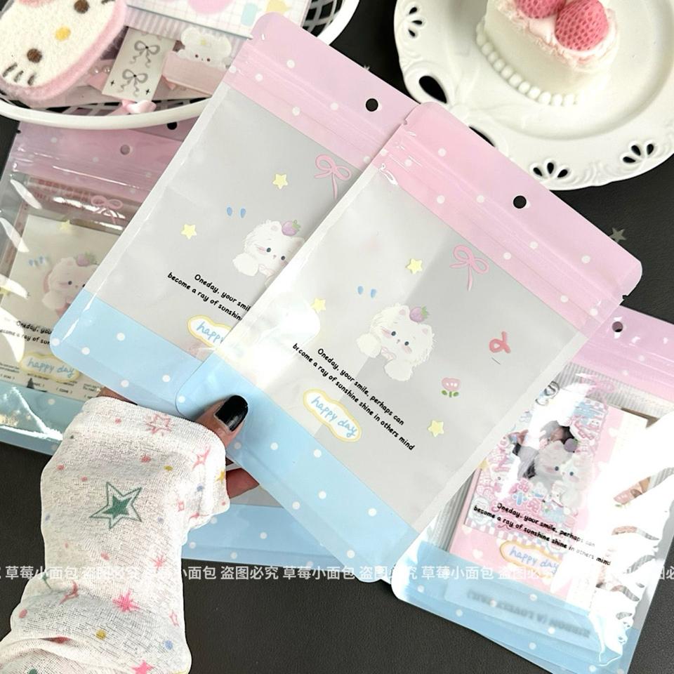 Túi Zip Cún Nơ Hồng Xanh-duoc-ban-tai-Tôm Heo Xứ Quán