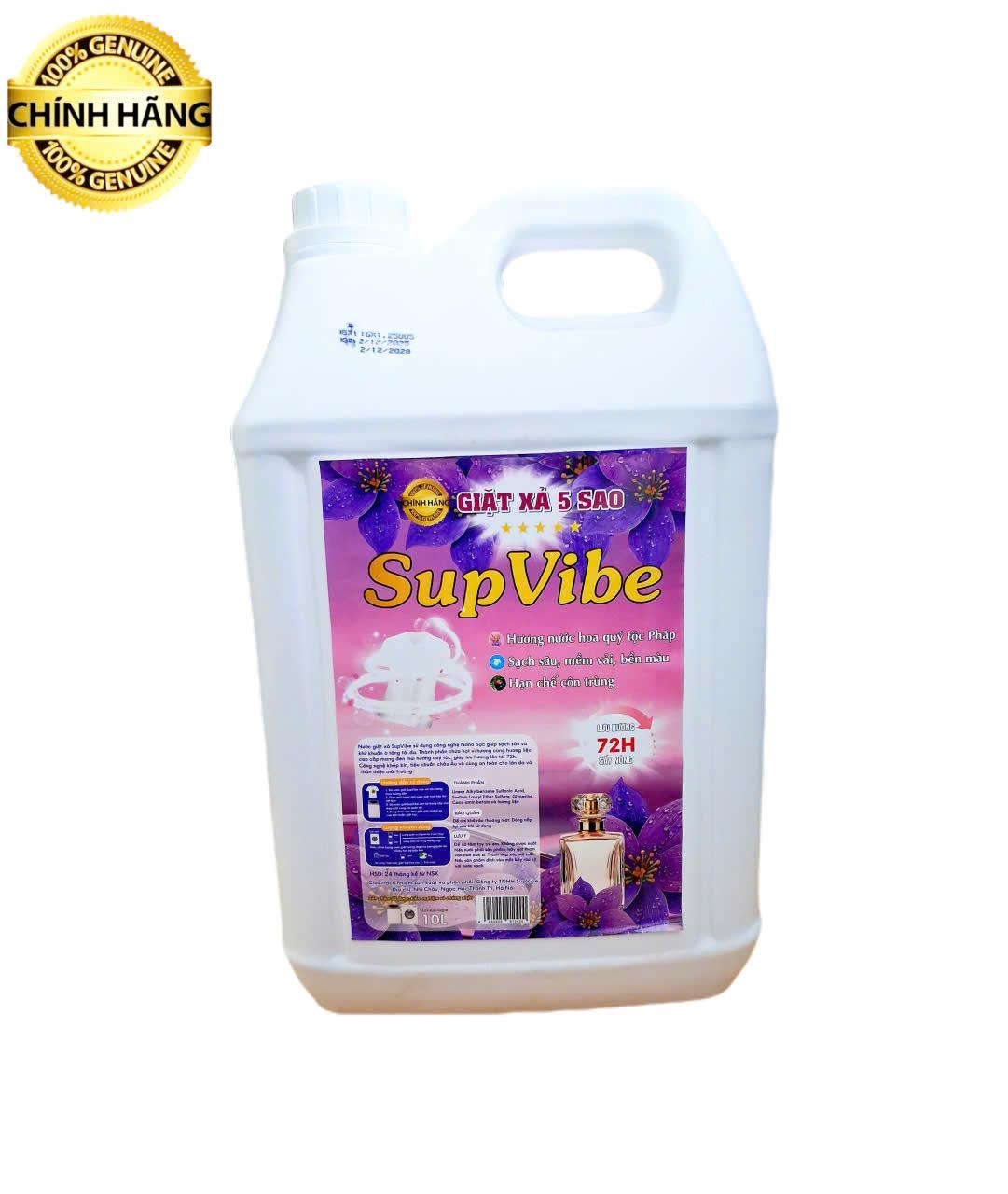 NƯỚC GIẶT XẢ CAO CẤP 2IN1  SUPVIBE  CAN 10 LÍT -duoc-ban-tai-TEC
