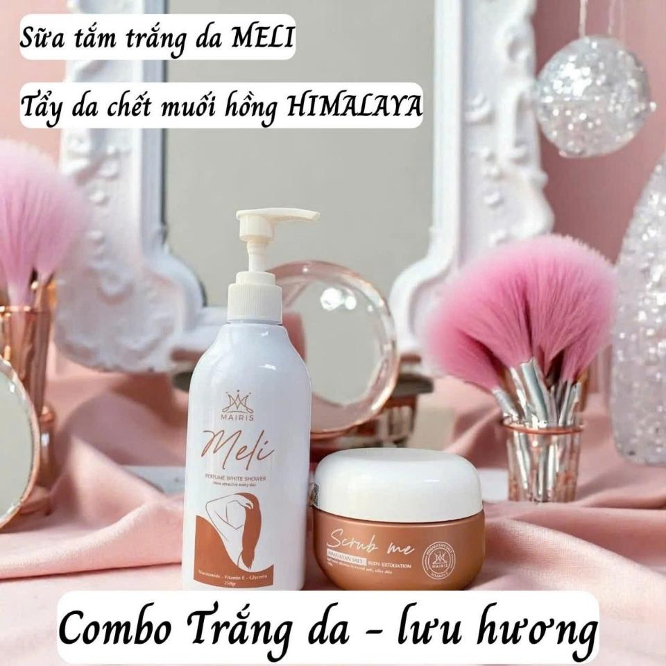 (Freeship)SỮA TẮM MELI 200G MAIRIS . Tặng tẩy da chết body muối hồng himalaya 150g-duoc-ban-tai-TEC